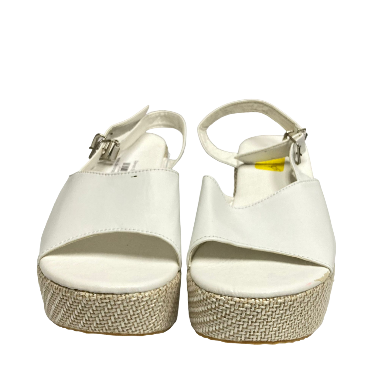 White Platform Slingback Wedge Sandals