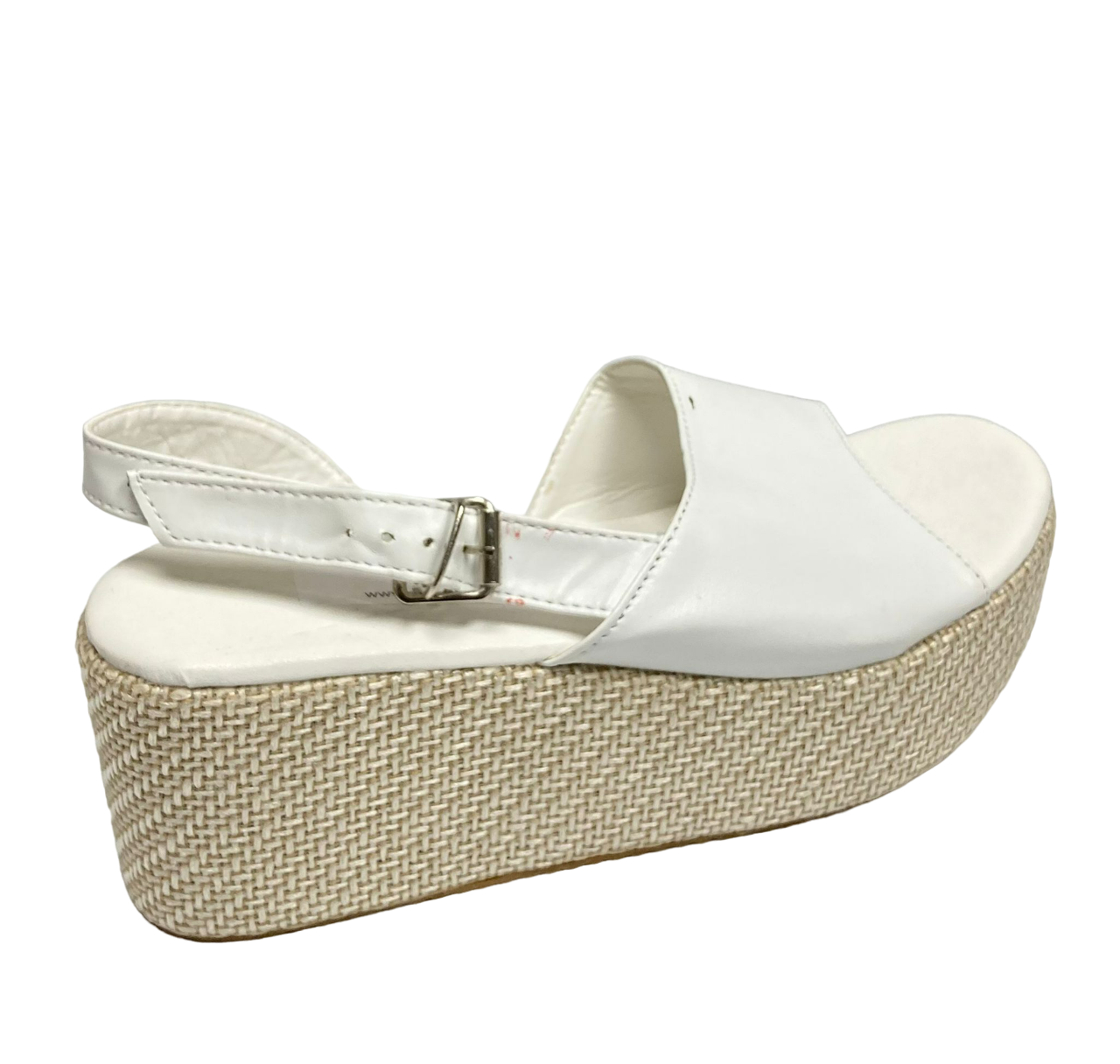 White Platform Slingback Wedge Sandals