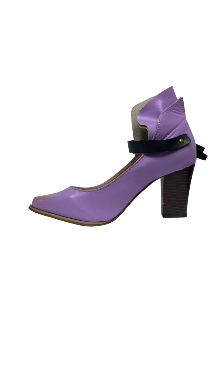 Women's Purple Buckle Strap Pump - Heels