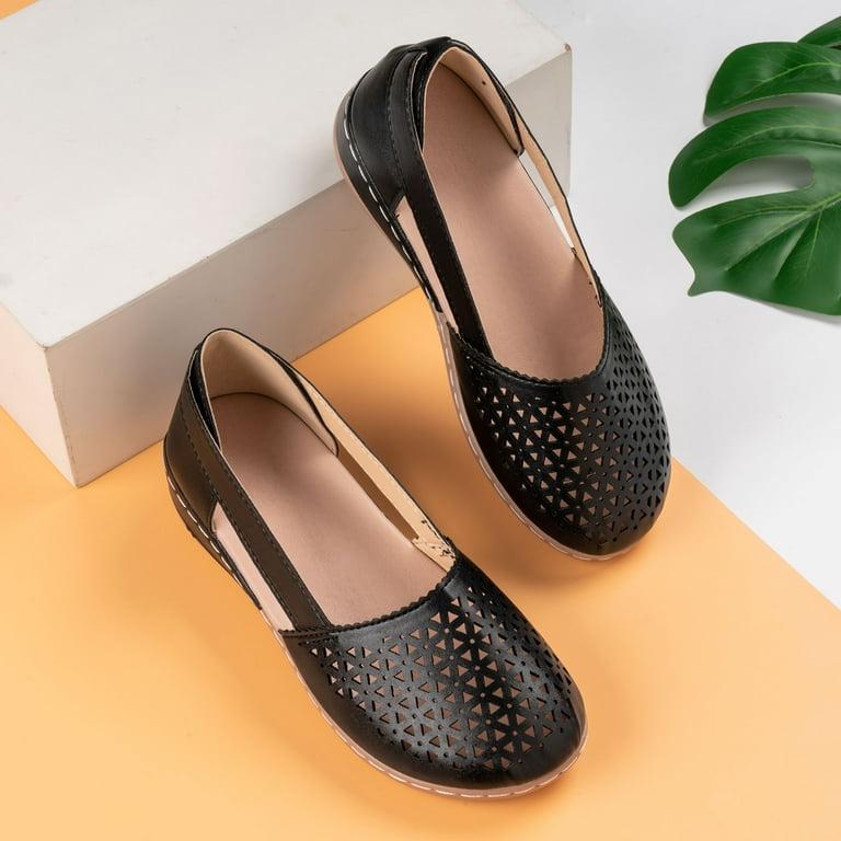 Women's Slip On Wedge Round Toe Black