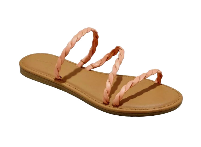 Universal Thread Women's Sunny Braided Strappy Sandals Coral