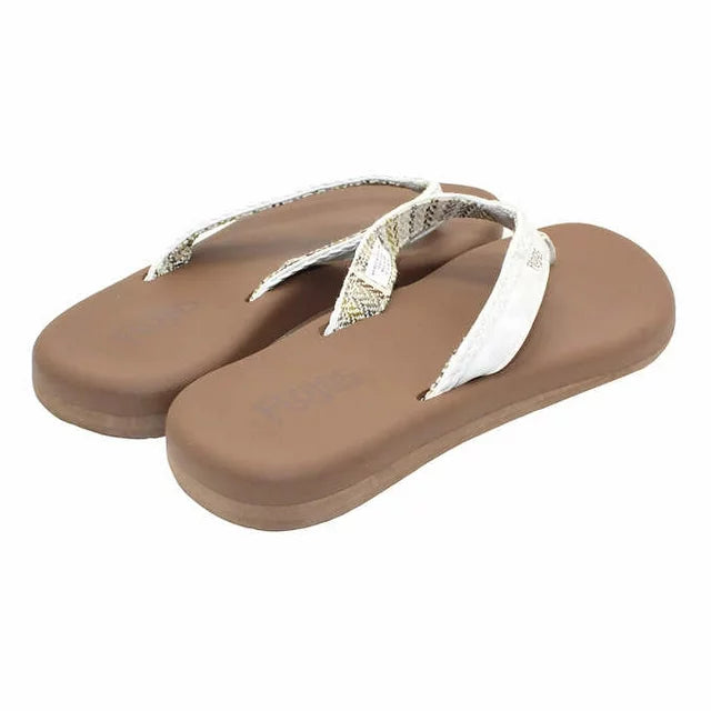 Flojos Women's Slipppers Ivory Tan Multi Itm./Art.1676577