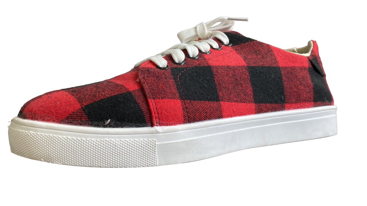 Sport Style Women's Red & Black Buffalo Check Sneaker