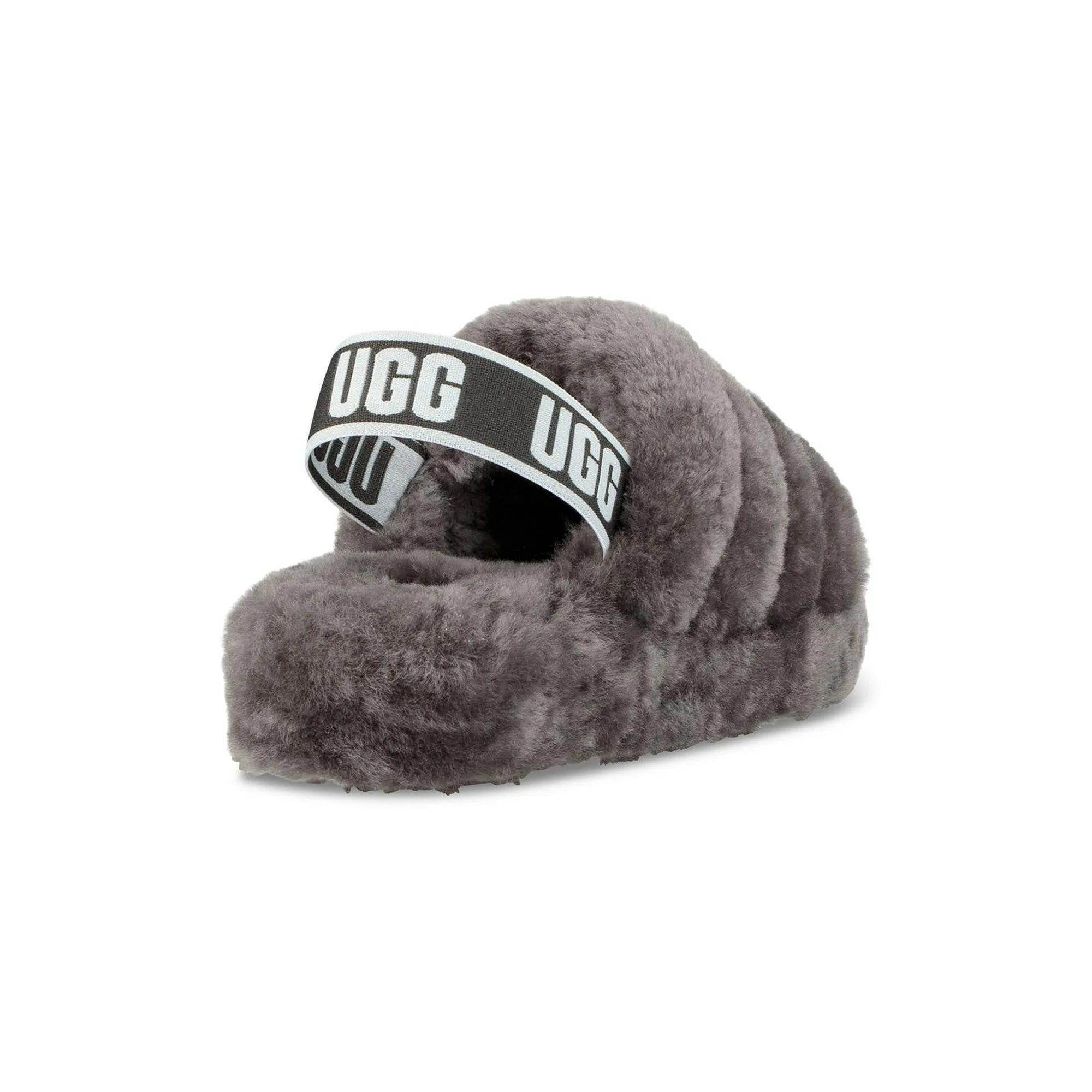 UGG Women's Fluff Yeah Slide Charcoal 1095119