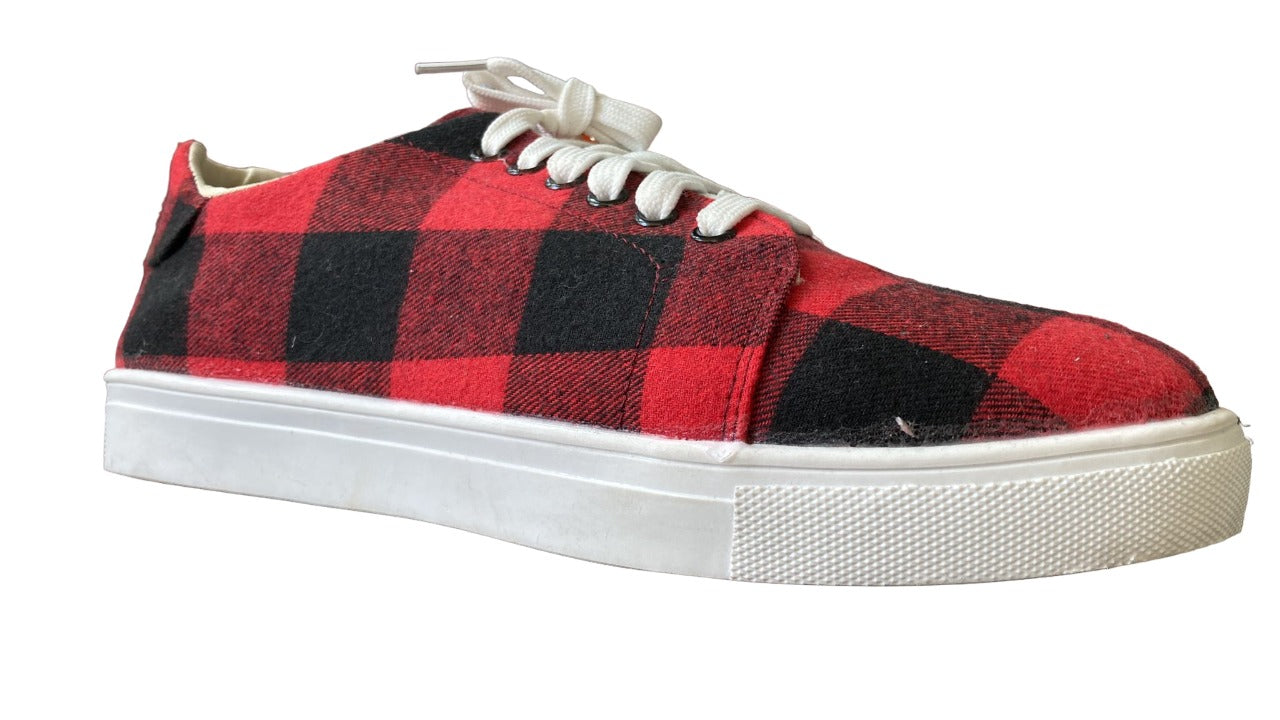 Sport Style Women's Red & Black Buffalo Check Sneaker