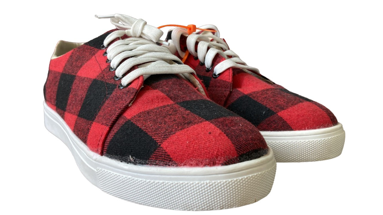 Sport Style Women's Red & Black Buffalo Check Sneaker