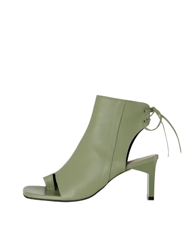 Yuul Yei Green Buckle Cutout Peep-Toe Pump Women's Heels