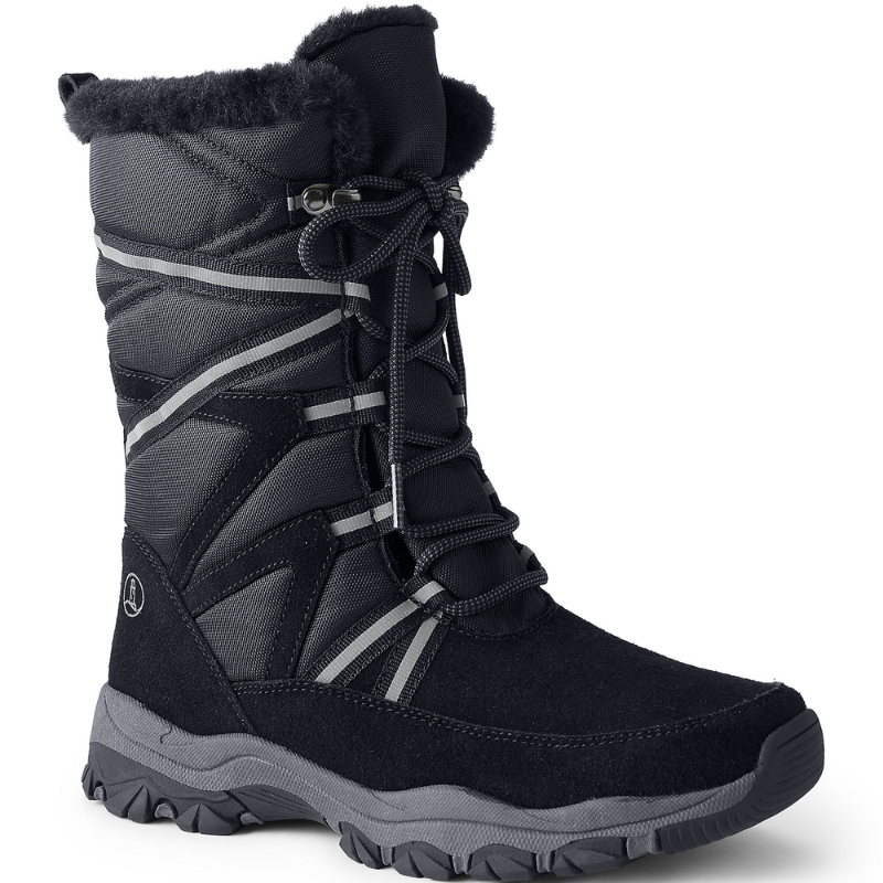 Botas de nieve negras Expedition para mujer de Lands' End