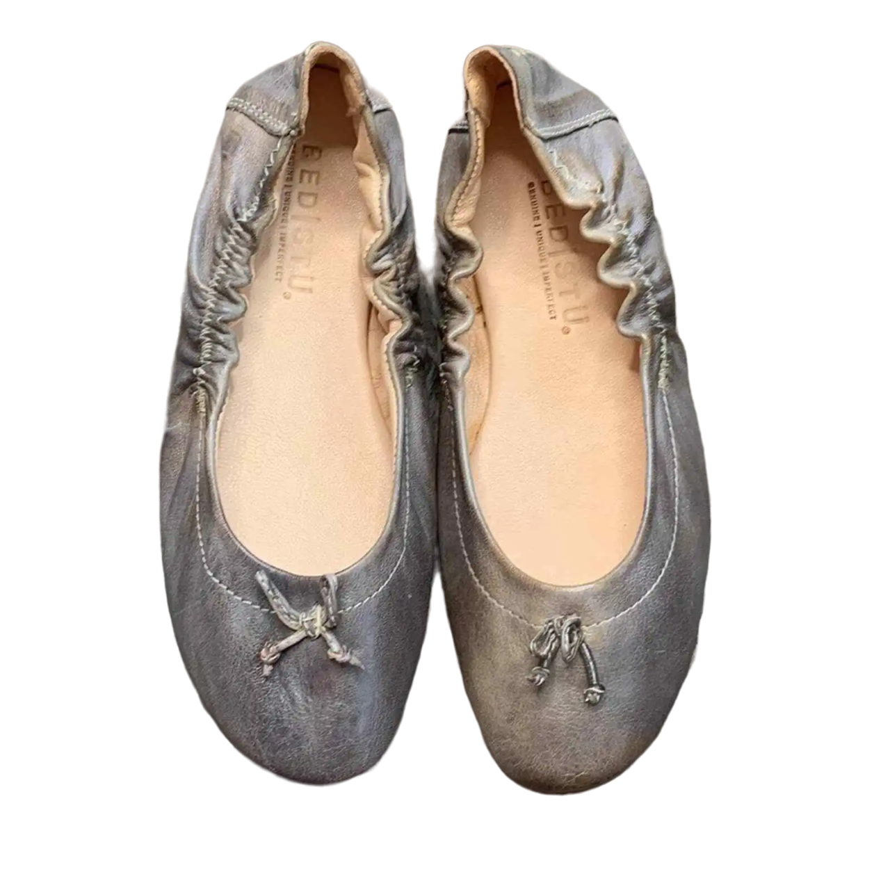 Bedstu Women's Bosworth Taupe Rustic Ballet Leather Flats sz 6