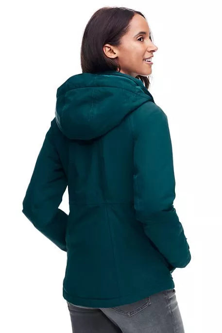 Lands End Women's  Squall Hooded Jacket - Jeweled Teal New